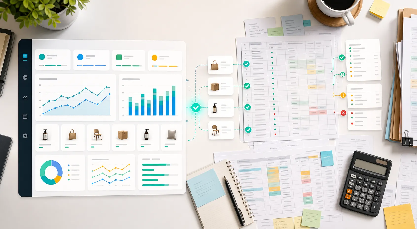 Marketplace analytics dashboard shifting into finance reconciliation workflow
